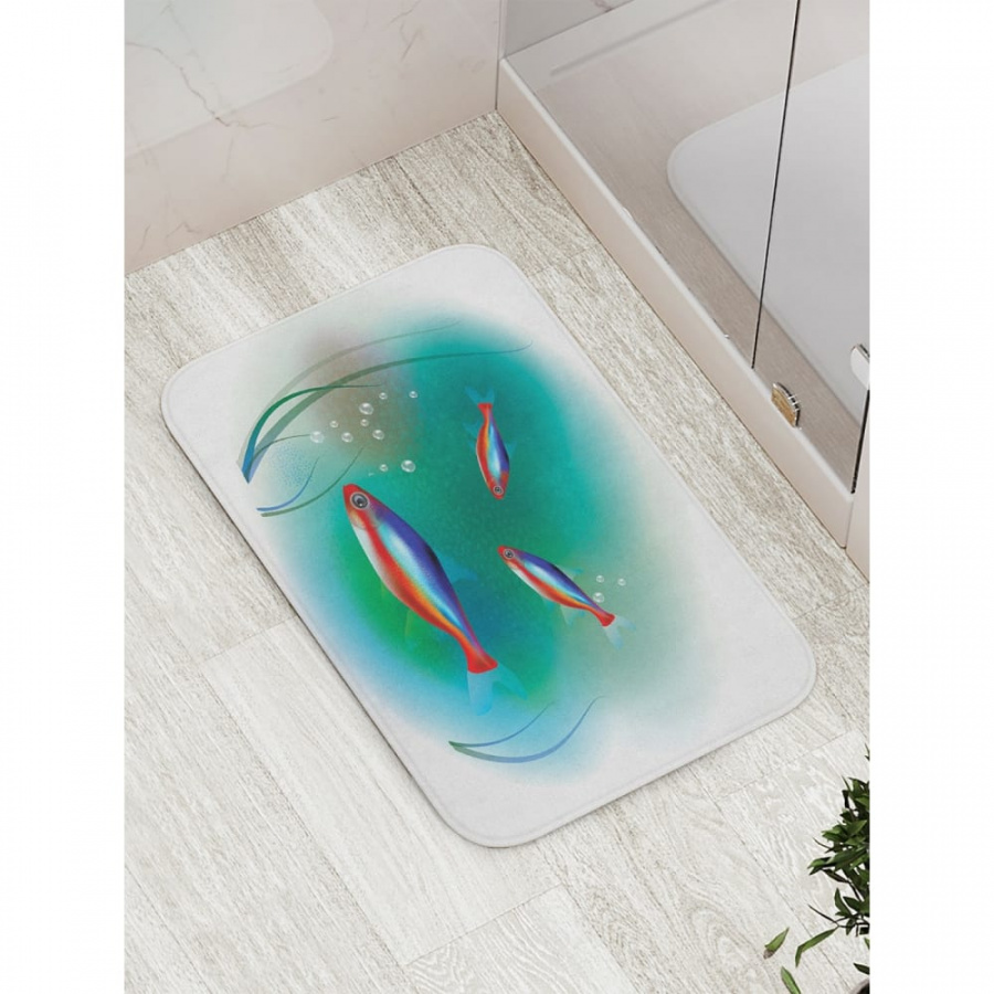 Противоскользящий коврик для ванной, сауны, бассейна JOYARTY Лицо из рыб