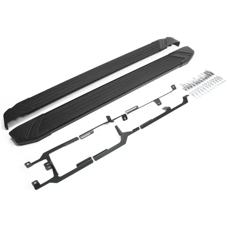 Алюминиевые пороги для Volkswagen Touareg II 2010-2018 Rival Black F193ALB.5801.3