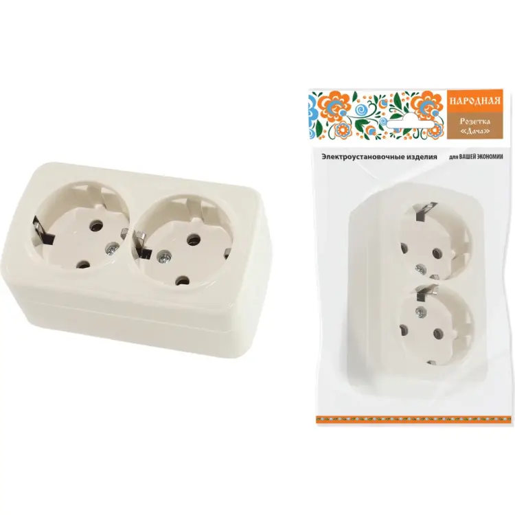 Двойная розетка TDM ELECTRIC Дача Народная SQ1824-0023