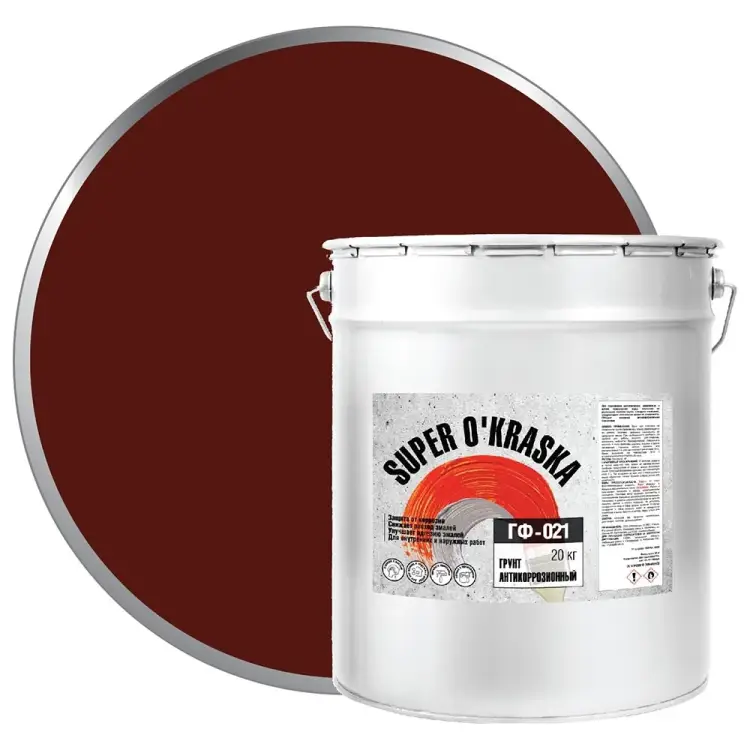 Грунт super maler красно-коричневый 20кг Лк-00005636