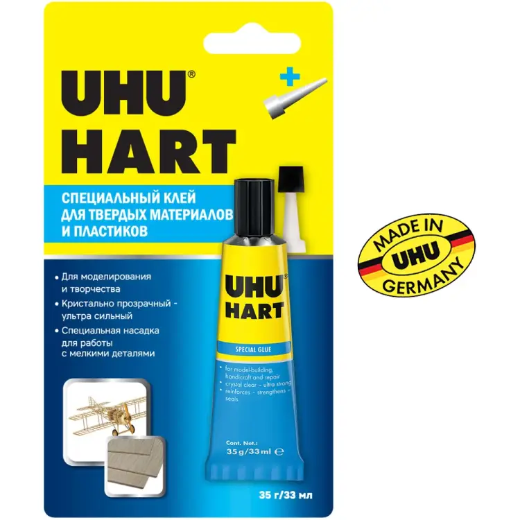 Клей для жестких пластиков UHU HART 40936/B Клей для жестких пластиков UHU HART 40936/B