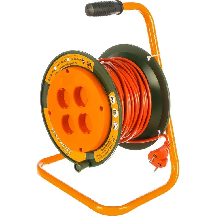 Силовой удлинитель на катушке GLANZEN 4 гн. ПВС 2х0,75 00-00001112 Силовой удлинитель на катушке GLANZEN 4 гн. ПВС 2х0,75 00-00001112