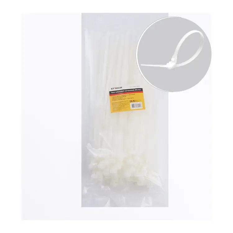 Многоразовый нейлоновый хомут STEKKER NYCT80-300 39084