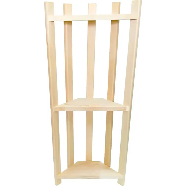 Угловая трехъярусная полка Бацькина баня 30399