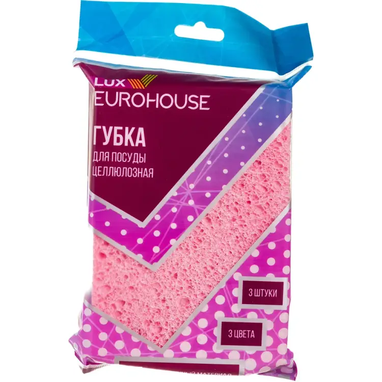 Целлюлозная губка для посуды EUROHOUSE LUX 13178