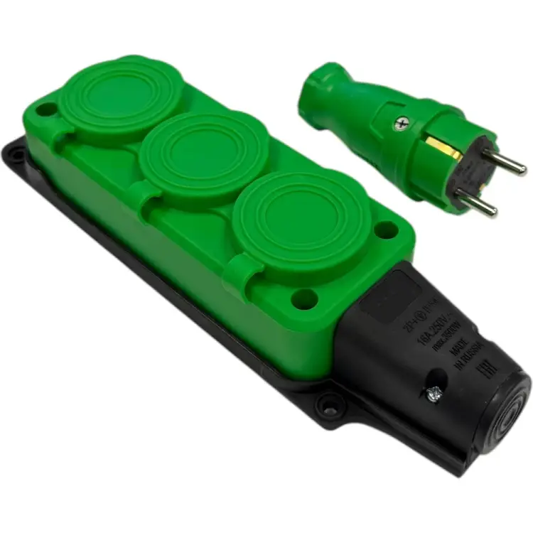 Комплект nvo NVO каучуковая кабельная колодка 3 гнезда с заземлением и крышкой 16А IP54 + вилка цвет зеленый 4501 413 NVO-KI-COMBI-K-3-V-16-54-GREEN Комплект nvo NVO каучуковая кабельная колодка 3 гнезда с заземлением и крышкой 16А IP54 + вилка цвет зеленый 4501 413 NVO-KI-COMBI-K-3-V-16-54-GREEN