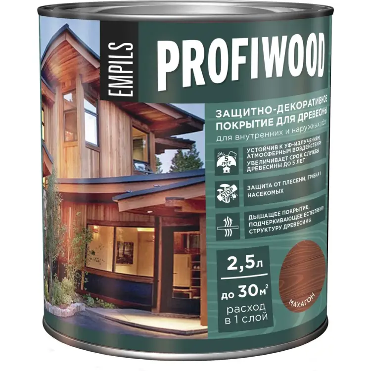 Защитно-декоративное покрытие для древесины Profiwood 72658