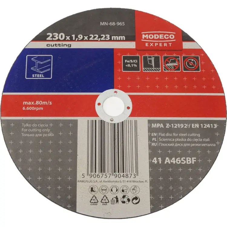 Диск для резки металла MODECO MN-68-965 Диск для резки металла MODECO MN-68-965
