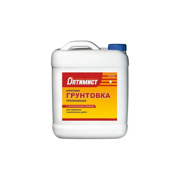 Проникающая акриловая грунтовка для наружных и внутренних работ ОПТИМИСТ G102 OPG005