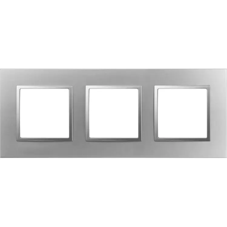 Рамка для розеток и выключателей ЭРА Elegance 14501303 Classic, на 3 поста, алюминий Б0060583