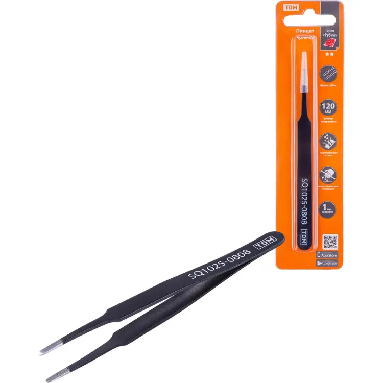 Прямой пинцет TDM ELECTRIC Рубин SQ1025-0808