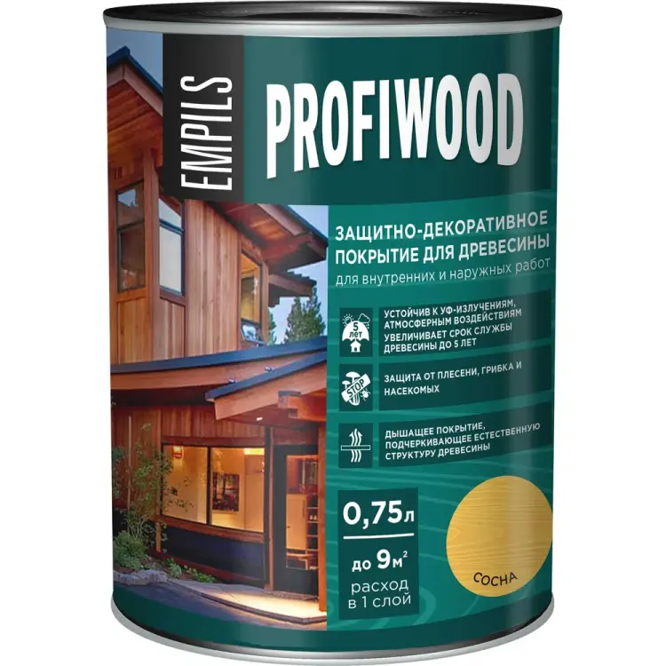 Защитно-декоративное покрытие для древесины Profiwood 72619
