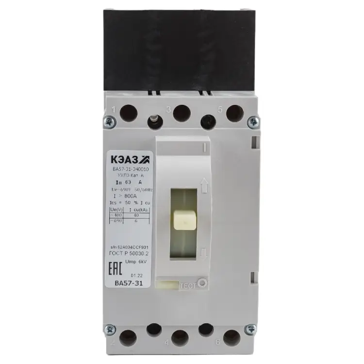 Автоматический выключатель КЭАЗ ВА57-31-340010-63А-800-690AC-УХЛ3 108440