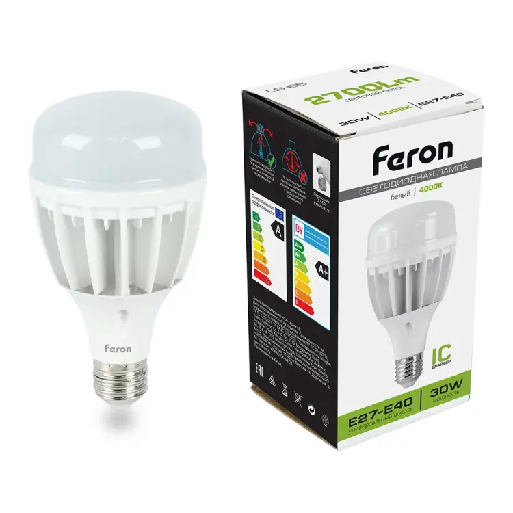 Светодиодная лампа FERON 30W 230V E27 4000K, LB-65 25818