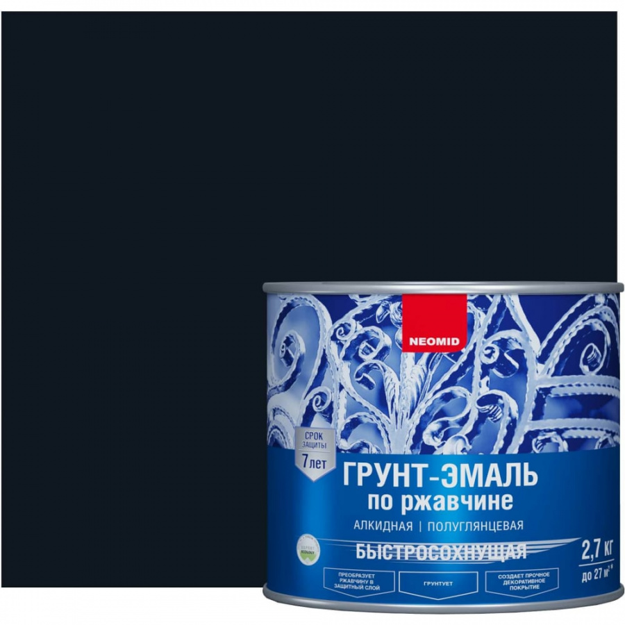 Быстросохнущая грунт-эмаль NEOMID Н-FdCoat-2,7/чер