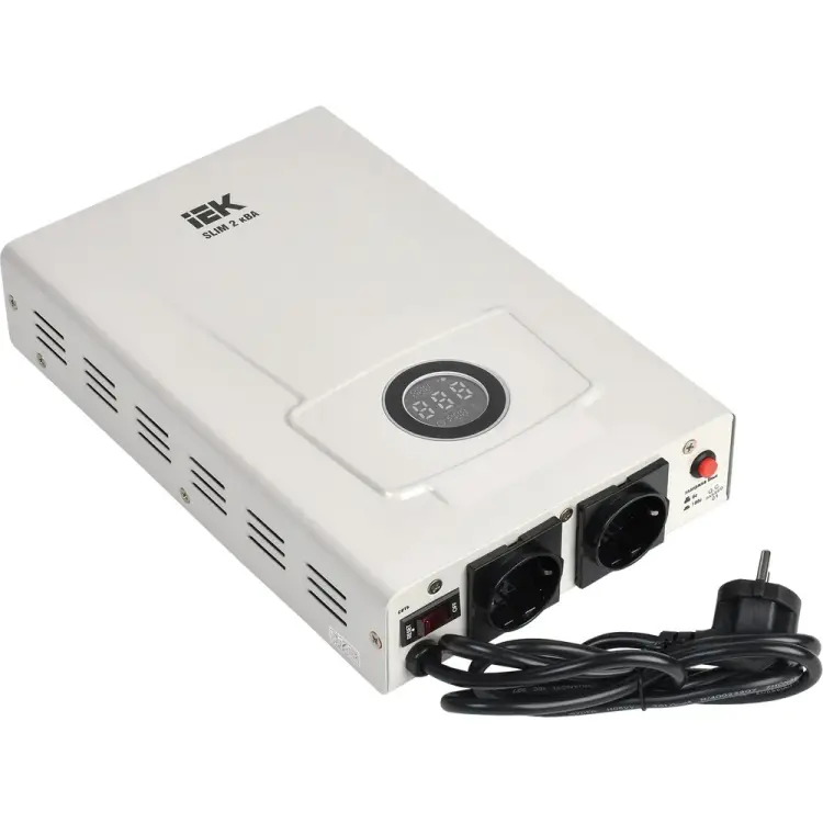 Настенный однофазный стабилизатор напряжения IEK SLIM IVS22-1-002-09 Настенный однофазный стабилизатор напряжения IEK SLIM IVS22-1-002-09
