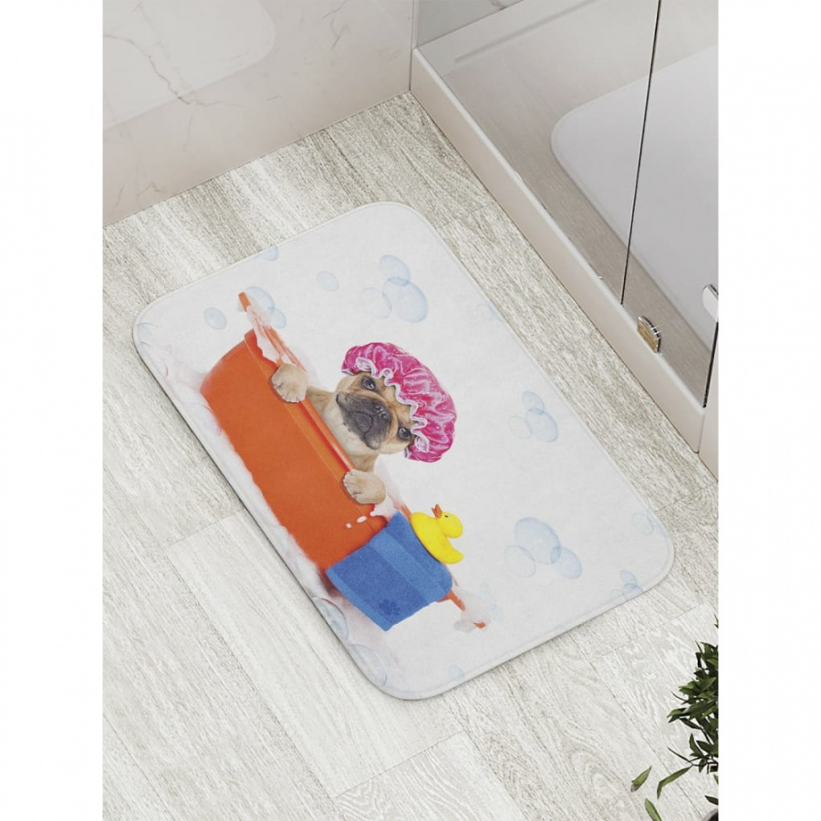 Противоскользящий коврик для ванной, сауны, бассейна JOYARTY Пес в ванной