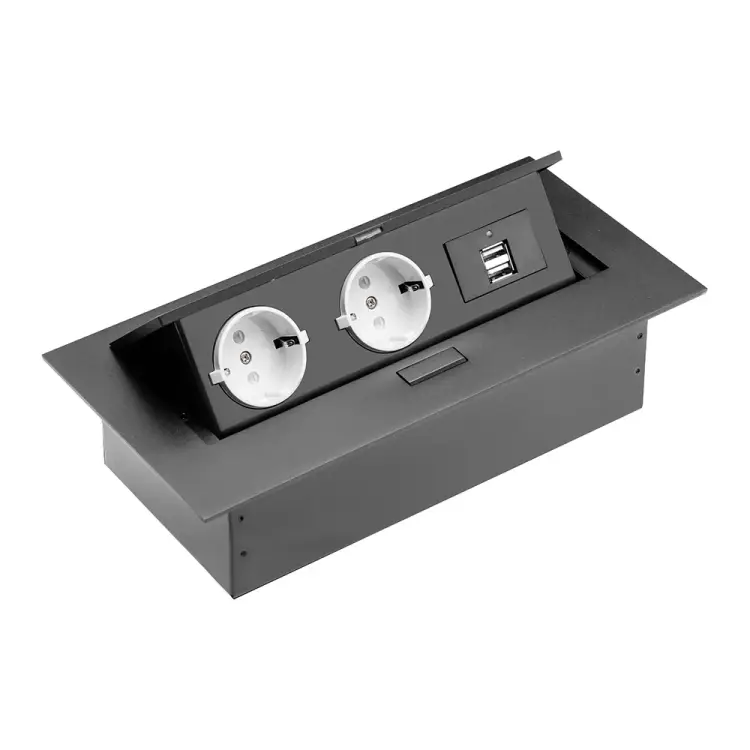 Выдвижной встраиваемый блок розеток GTV AE-PBU02GS-20