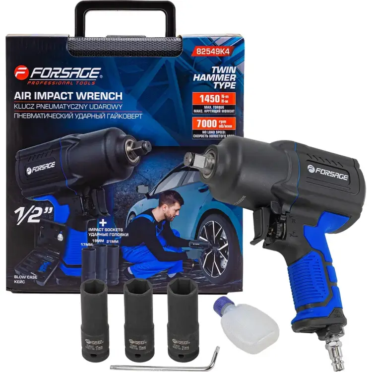 Ударный пневмогайковерт Forsage Twin Hammer F-82549K4