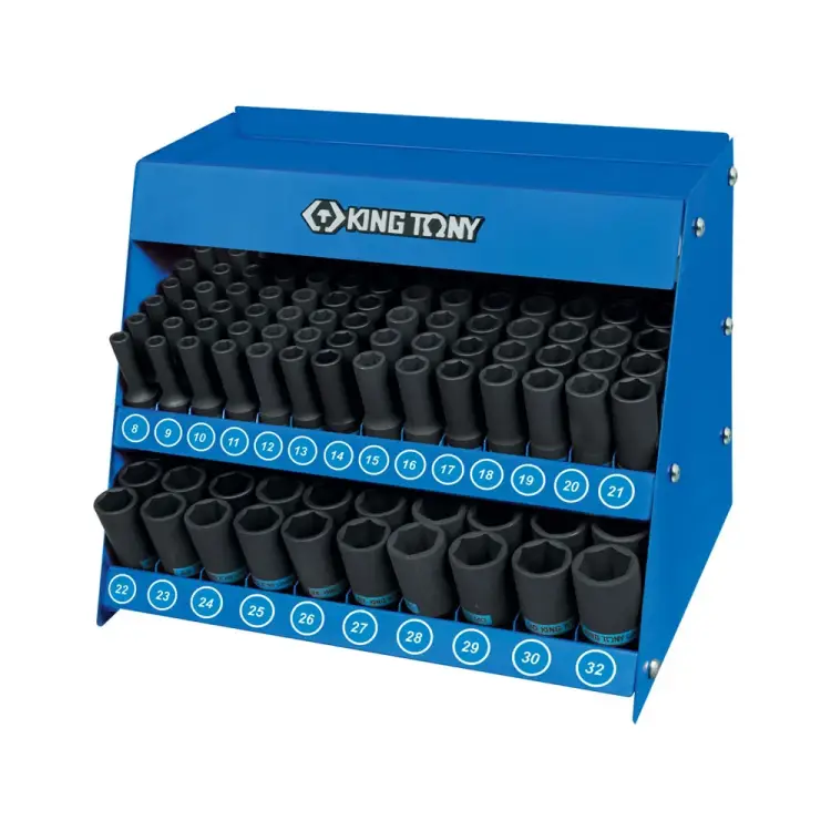 Стенд с ударными глубокими торцевыми головками KING TONY 4466MP