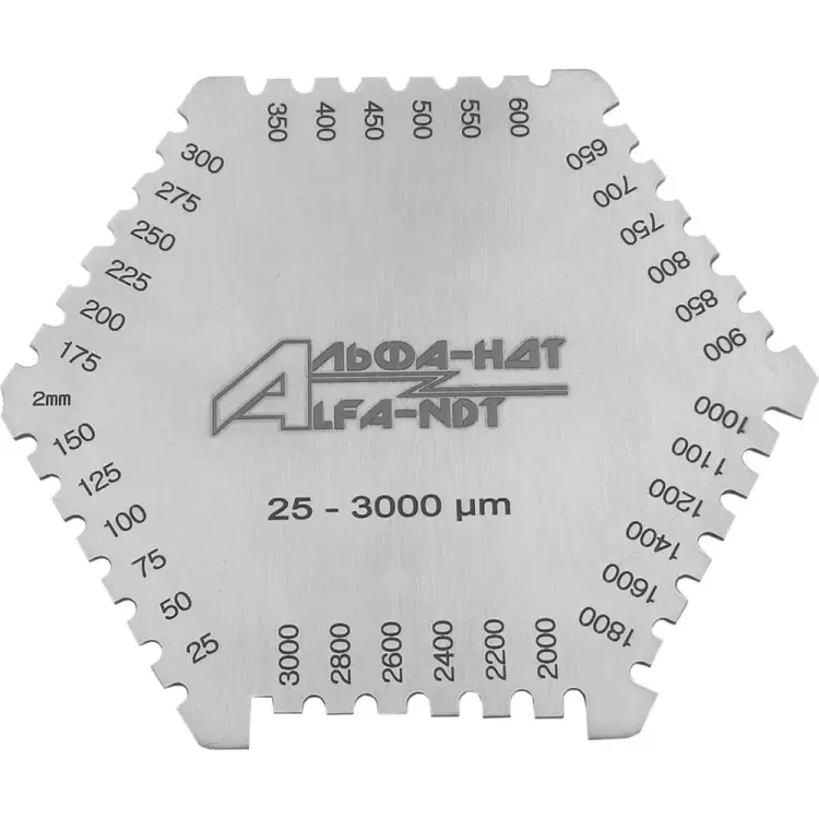 Измерительная гребенка толщины мокрого слоя краски АЛЬФА-НДТ 25-3000 УП-00002407