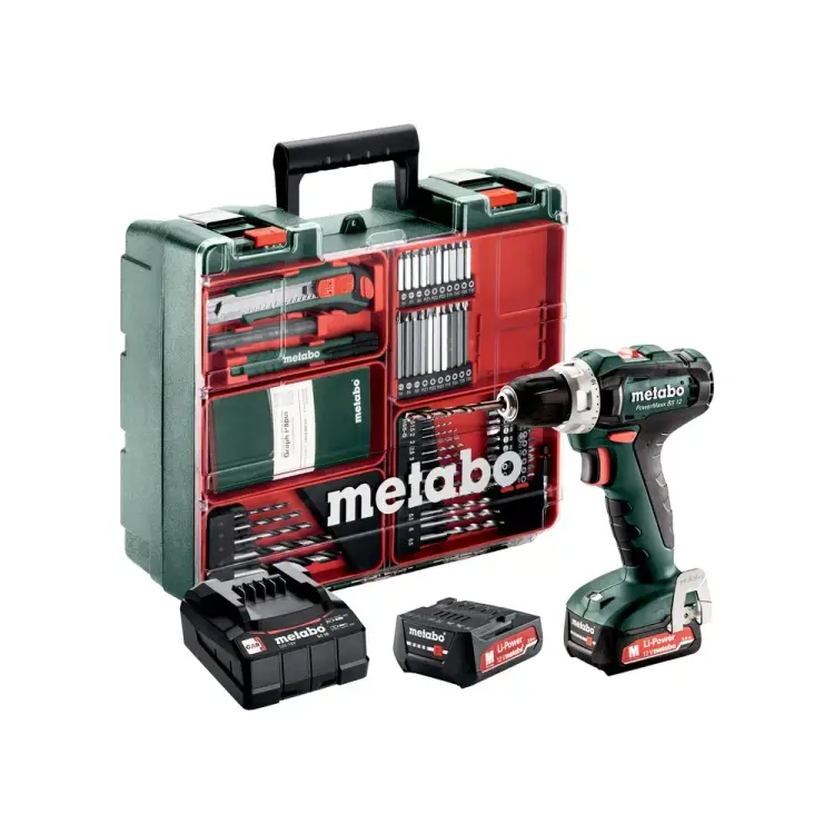 Аккумуляторная дрель-шуруповерт Metabo PowerMaxx BS 12 Set 601036870 Аккумуляторная дрель-шуруповерт Metabo PowerMaxx BS 12 Set 601036870