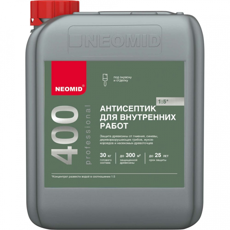 Деревозащитный состав для внутренних работ NEOMID 400