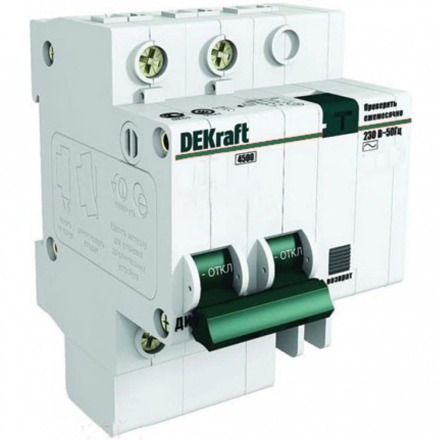Дифавтомат DEKraft ДИФ-101 2п 32A 30мА 4.5кА AC 4.5мод.