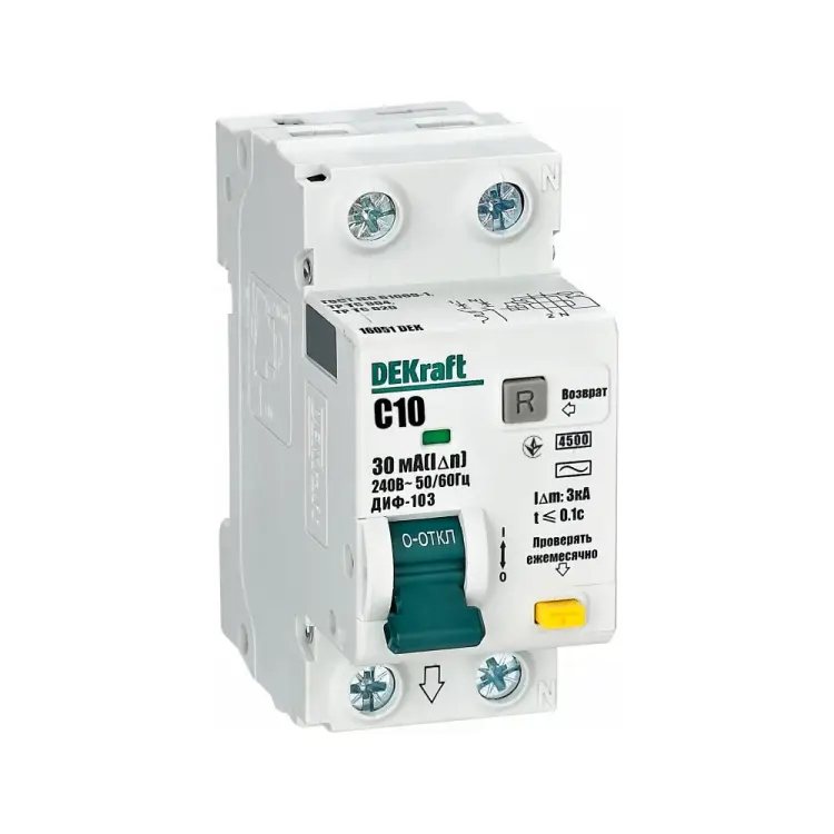 Автоматический выключатель дифференциального тока DEKraft ДИФ-103 16051DEK