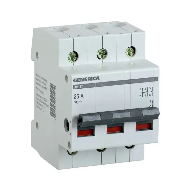 Выключатель нагрузки GENERICA ВН-32 MNV15-3-025 Выключатель нагрузки GENERICA ВН-32 MNV15-3-025