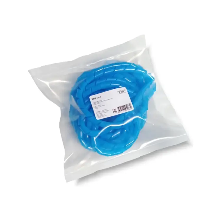 Спиральная пластиковая оплетка PARLMU SWB 4-4, полиэтилен, размер 4, бухта 20 m, цвет голубой PR4400100