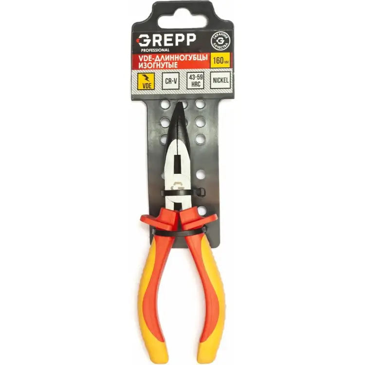 Диэлектрические силовые изогнутые длинногубцы GREPP GREPP 205-105 Диэлектрические силовые изогнутые длинногубцы GREPP GREPP 205-105