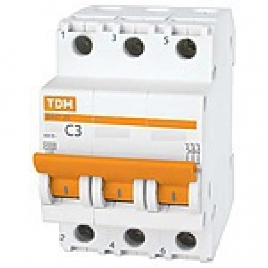 Автомат TDM ВА47-63 3Р, 63 А, 4,5 кА, С