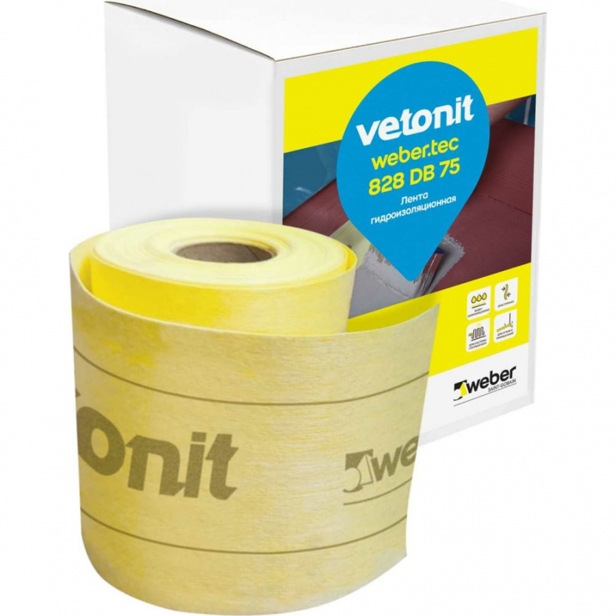 Эластичная изоляционная лента для герметизации Vetonit weber.tec 828 DB 75
