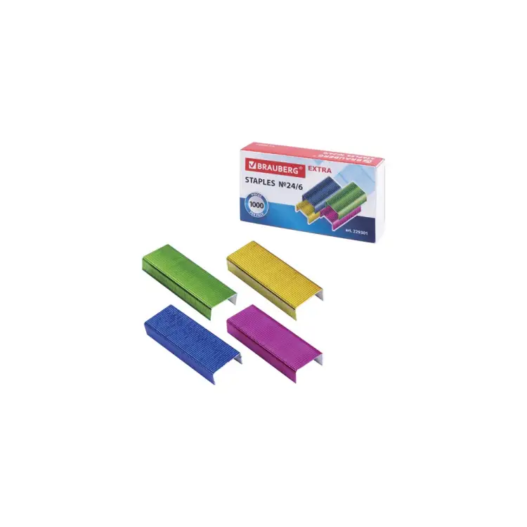 Скобы для степлера BRAUBERG EXTRA №24/6 1000 штук 229301