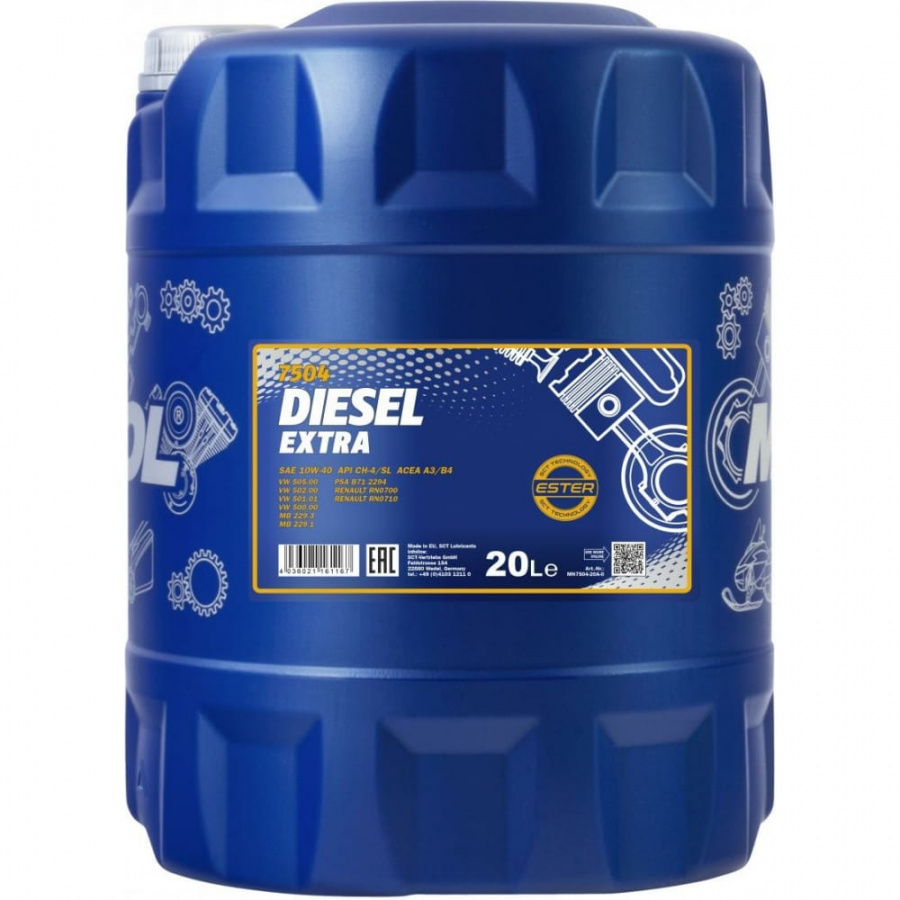 Полусинтетическое моторное масло MANNOL DIESEL EXTRA 10W40