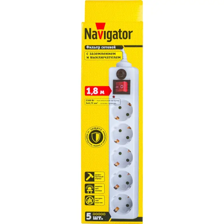Сетевой фильтр Navigator NSP-05-180-ESC-3х0.75 71861