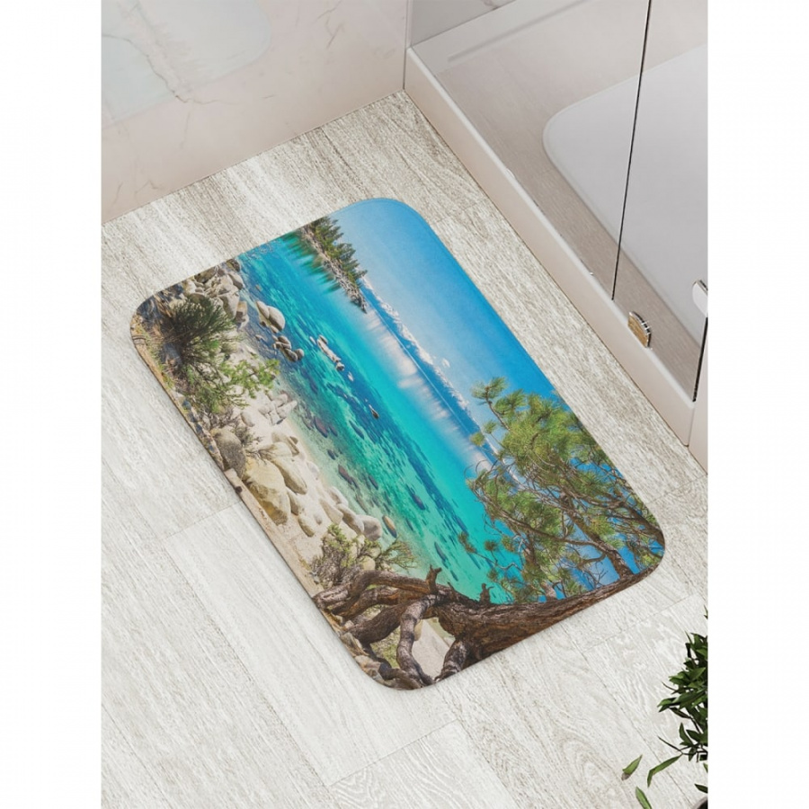 Противоскользящий коврик для ванной, сауны, бассейна JOYARTY Вид с жаркого пляжа