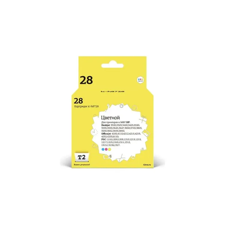 Картридж для HP Deskjet 3320 3520 3550 5650 1210 1315 Officejet 4110 6110 T2 №28 IC-H8728