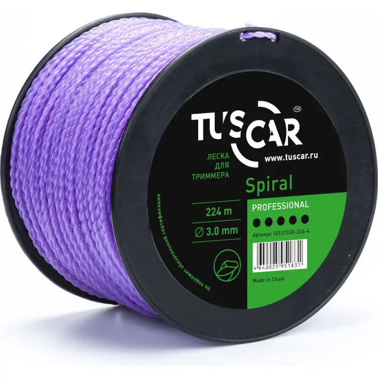 Леска для триммера TUSCAR Spiral Professional 10131530-224-4