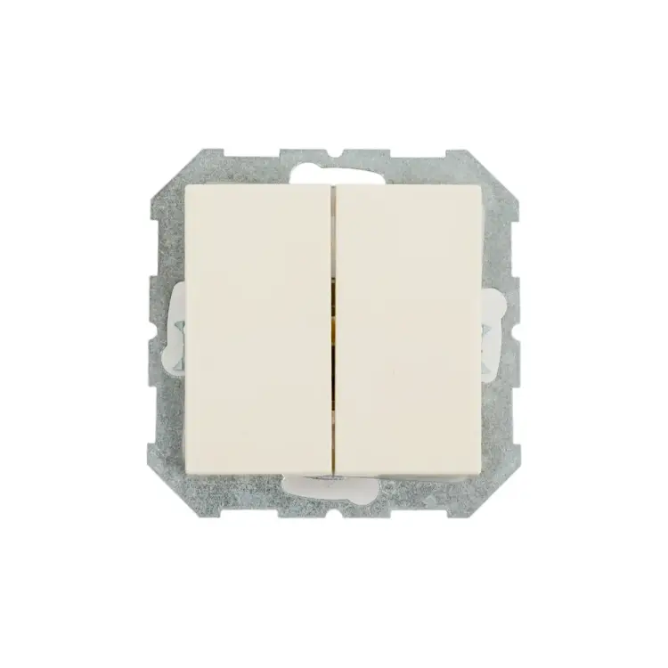 Двухклавишный выключатель LIREGUS Эпсилон IJ5 10-003-01 E/S 28-053