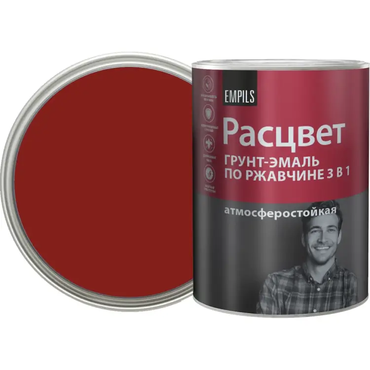 Алкидная грунт-эмаль по ржавчине Расцвет 65198