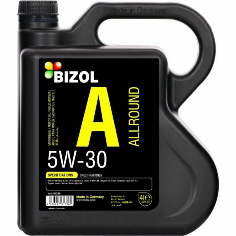 НС-синтетическое моторное масло Bizol Allround 5W-30, SP/SN Plus, GF-6A