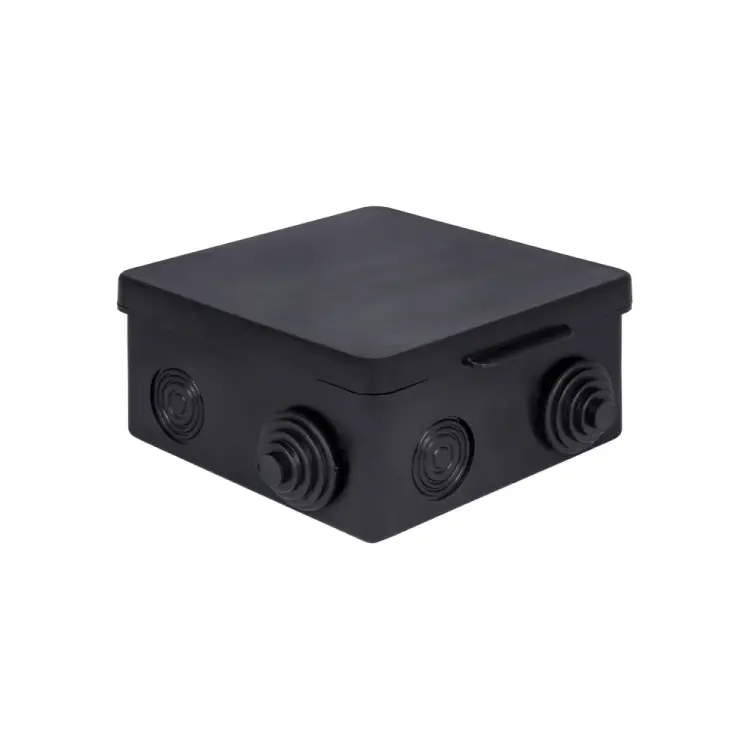 Распределительная коробка EKF КМР-030-014 с крышкой, 100x100x50мм, черная, IP54 plc-kmr-030-014-2b