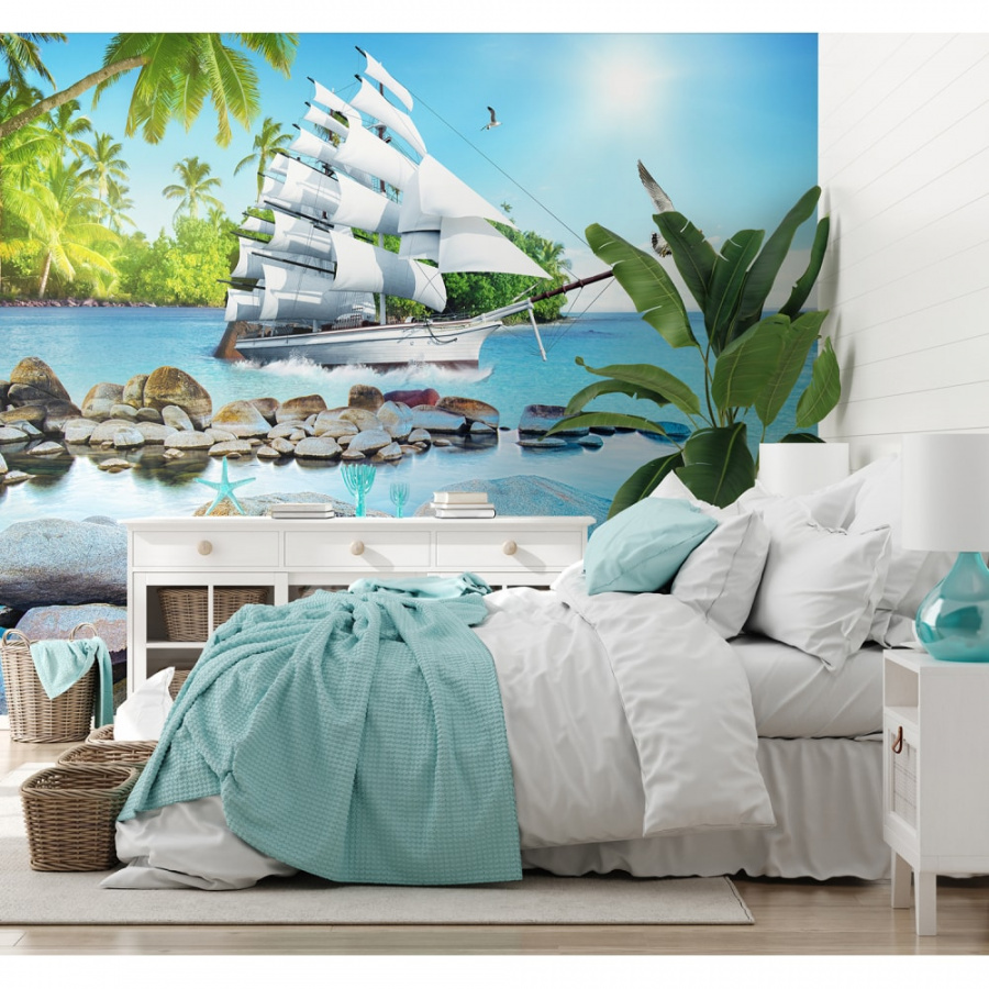 Фотообои DIVINO Чайки у корабля