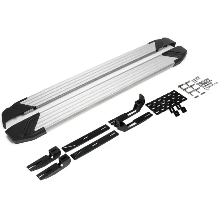 Автомобильные пороги для Toyota RAV4 CA40 2012-2019 г.в. Rival Silver F173AL.5705.1