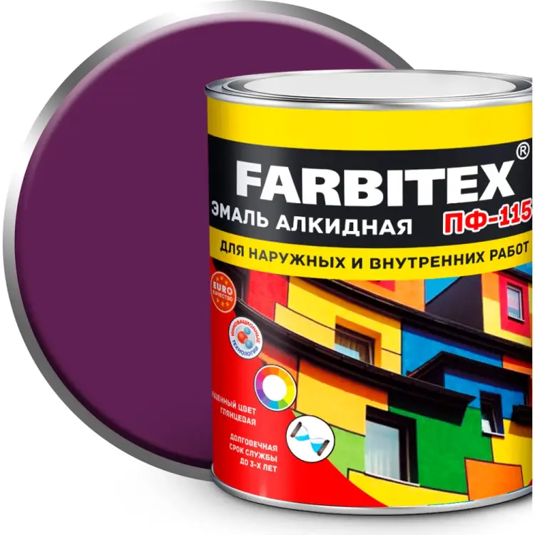 Алкидная эмаль Farbitex ПФ-115 4300006032