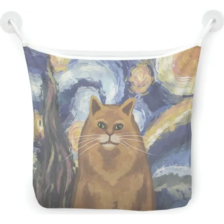 Настенная сетка-органайзер для ванной для игрушек JOYARTY Звездная ночь и котик tgb_378648