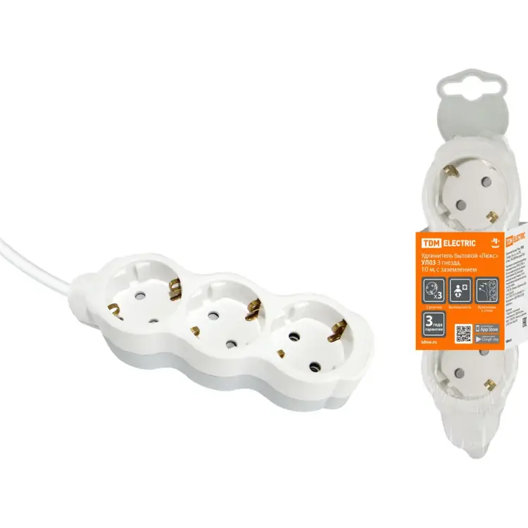 Бытовой удлинитель TDM ELECTRIC Люкс УЛ03 SQ1303-0282
