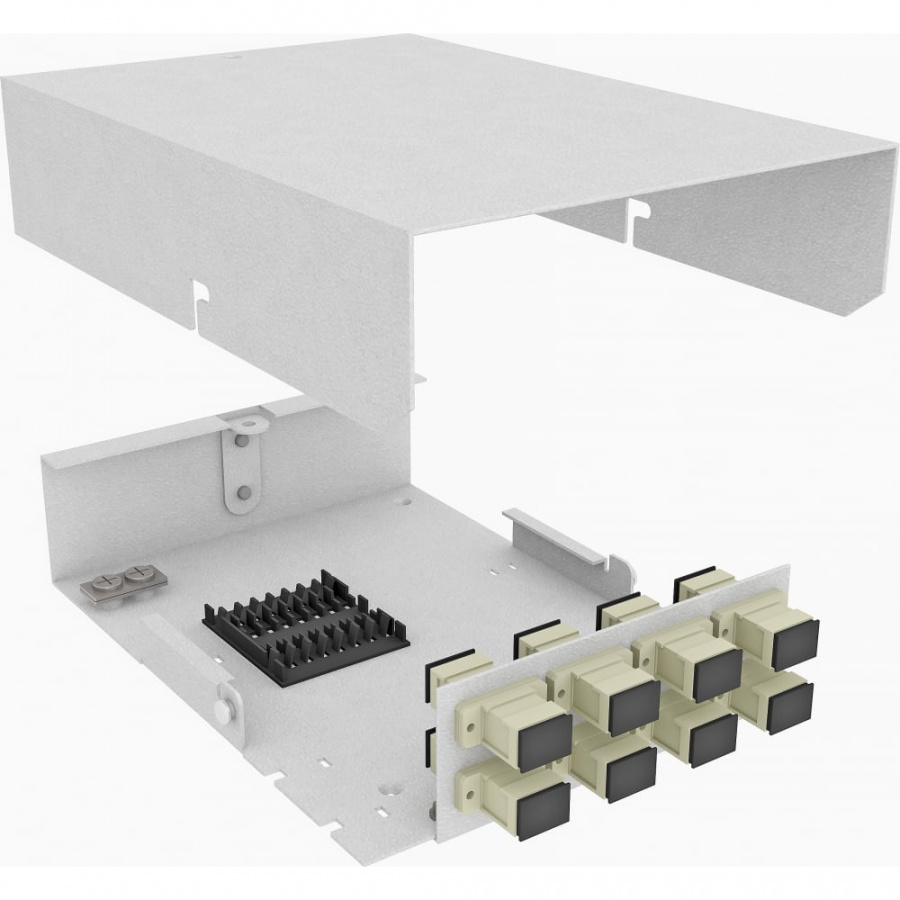 Настенный многомодовый укомплектованный оптический кросс TopLan КРНМ-Top-08SC/U-OM2-GY